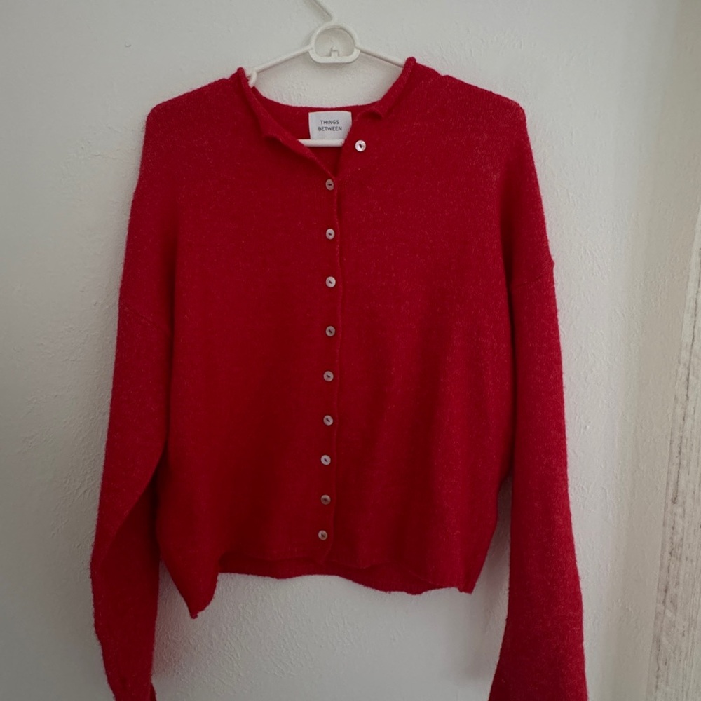 Bright Red Button-Front Women's Cardigan Sweater - Twinset Boutique